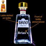 1800 Tequila Custom Engraved & Personalized Bottle Decanter, Empty Decanter Liquorware Gifts