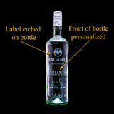 Bacardi Rum Custom Engraved & Personalized Bottle Decanter, Empty Decanter Liquorware Gifts
