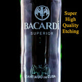 Bacardi Rum Custom Engraved & Personalized Bottle Decanter, Empty Decanter Liquorware Gifts