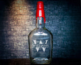 Maker's Mark Whisky Engraved Monogram Bottle-Decanter, Empty Decanter Liquorware Gifts