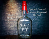 Maker's Mark Whisky Engraved Monogram Bottle-Decanter, Empty Decanter Liquorware Gifts