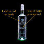 Bacardi Rum Custom Engraved & Personalized Bottle Decanter, Empty Decanter Liquorware Gifts 