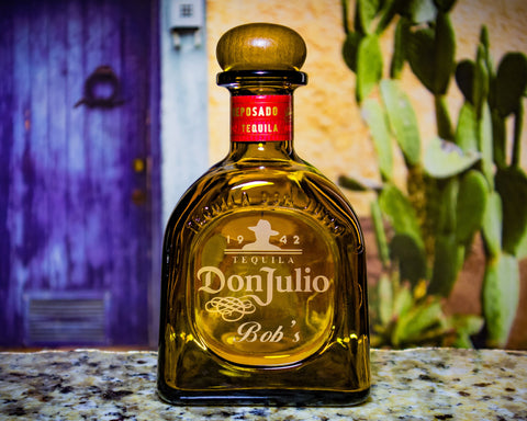 Don Julio Resposado Tequila Custom Engraved & Personalized Bottle Decanter, Empty Decanter Liquorware Gifts 