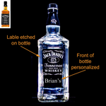 Jack Daniel's Whiskey Custom Engraved & Personalized Bottle Decanter, Empty Decanter Liquorware Gifts 