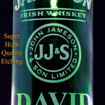 Jameson Whiskey Custom Engraved & Personalized Bottle, Empty Decanter Liquorware Gifts 