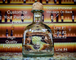 Patron Tequila Custom Look-alike Label Bottle Decanter, Empty Decanter Liquorware Gifts 